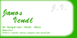 janos vendl business card